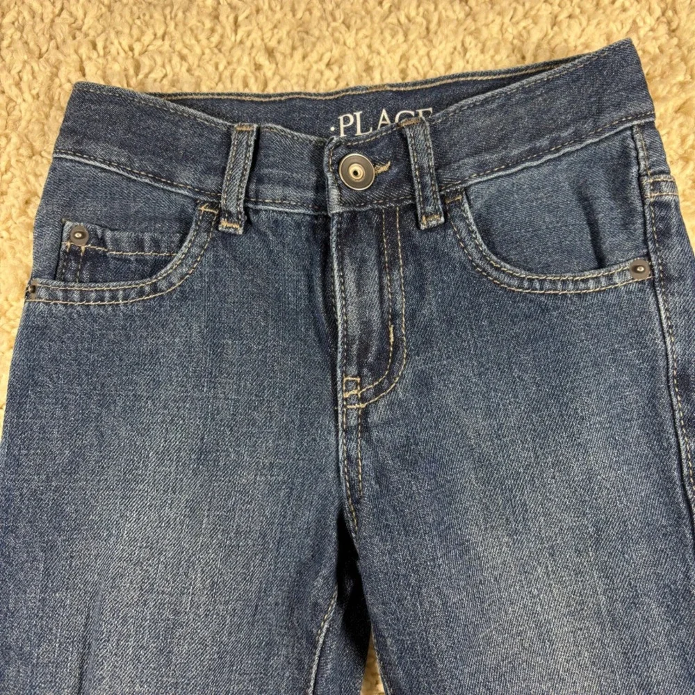 The Childrens Place Kids Bootcut Jeans Size 7 Slim Fit Dark‎ Wash Denim